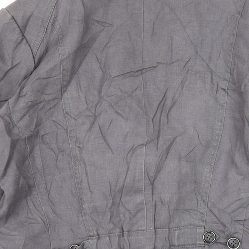 Jacknot Womens Grey Jacket Blazer Size 8 Button
