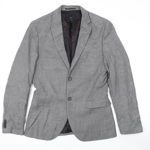 H&M Mens Grey Jacket Blazer Size 38 Button