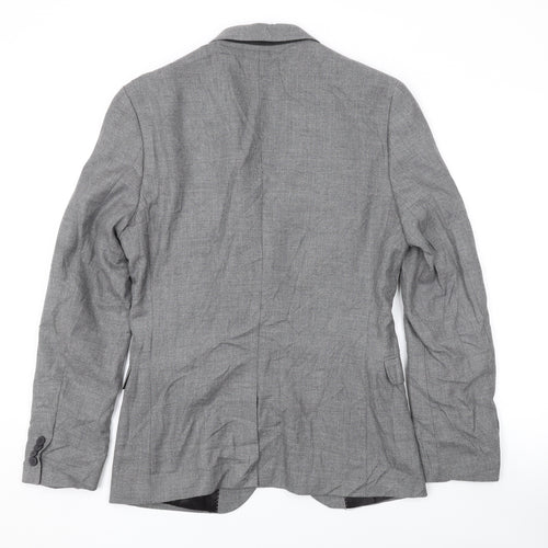H&M Mens Grey Jacket Blazer Size 38 Button