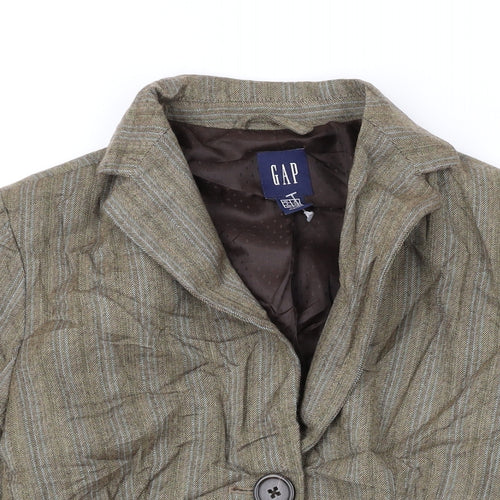 Gap Womens Brown Jacket Blazer Size 4 Button