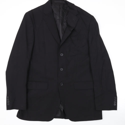 NEXT Mens Black Polyester Jacket Suit Jacket Size 40 Regular