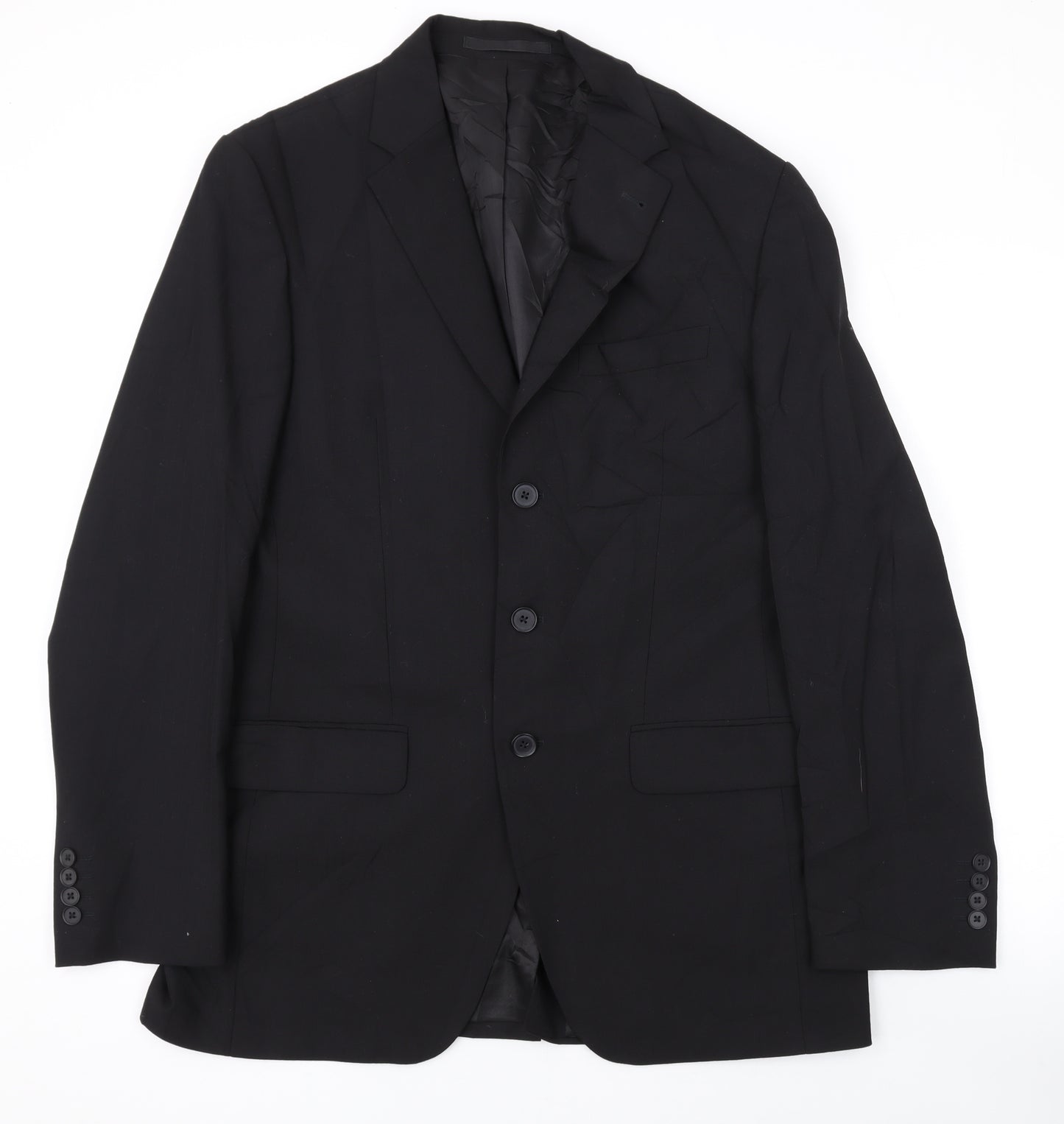 NEXT Mens Black Polyester Jacket Suit Jacket Size 40 Regular