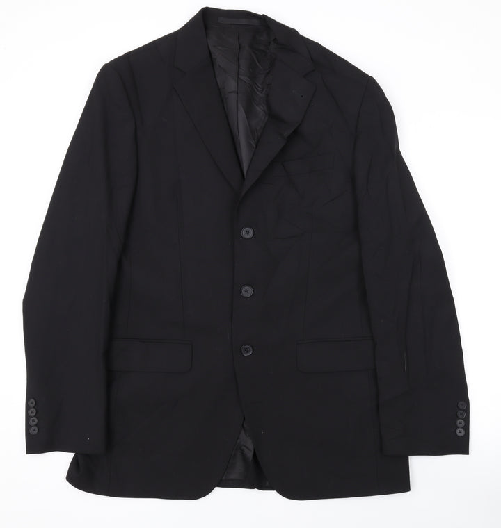 NEXT Mens Black Polyester Jacket Suit Jacket Size 40 Regular