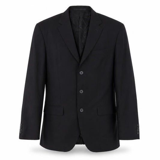Front view of Next men’s black polyester jacket suit jacket, size 40, regular