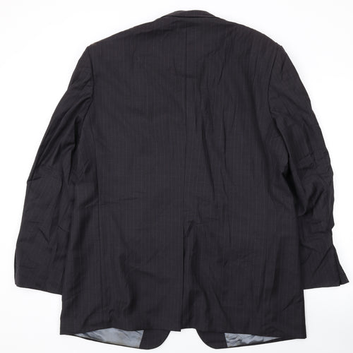 Marks and Spencer Mens Black Striped Wool Jacket Suit Jacket Size 44 Regular