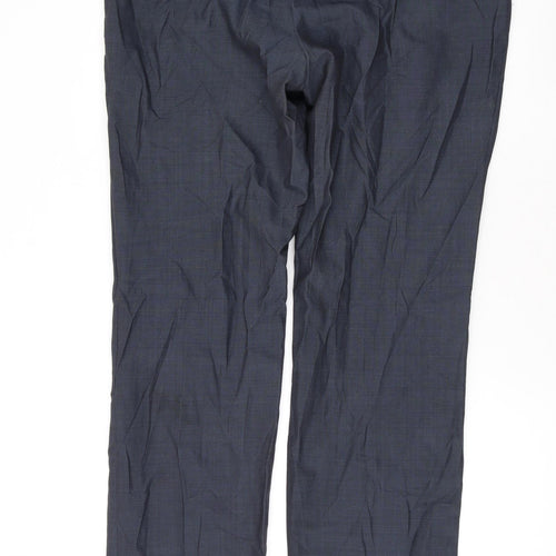 NEXT Mens Grey Wool Dress Pants Trousers Size 34 in L34 in Regular Zip