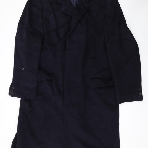 Scott Taylor Mens Black Overcoat Coat Size 42 Button