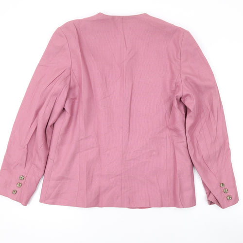 Miss Smith Womens Pink Kimono Blazer Size 14 Button