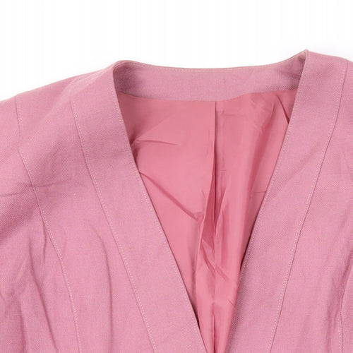 Miss Smith Womens Pink Kimono Blazer Size 14 Button