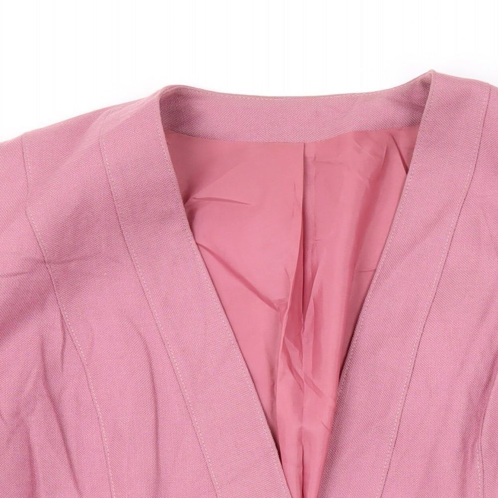 Miss Smith Womens Pink Kimono Blazer Size 14 Button