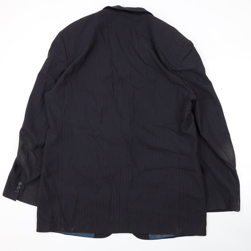 Marks and Spencer Mens Black Striped Polyester Jacket Suit Jacket Size 44 Regular