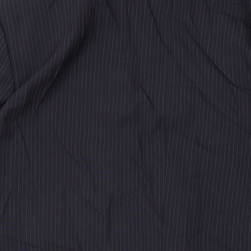 Marks and Spencer Mens Black Striped Polyester Jacket Suit Jacket Size 44 Regular