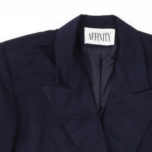 Affinity Womens Blue Jacket Blazer Size 12 Button