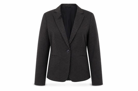 Front view of Next women’s black jacket blazer, size UK 10, button
