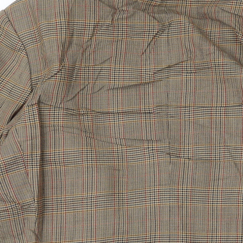 Marks and Spencer Mens Brown Plaid Jacket Blazer Size 40 Button