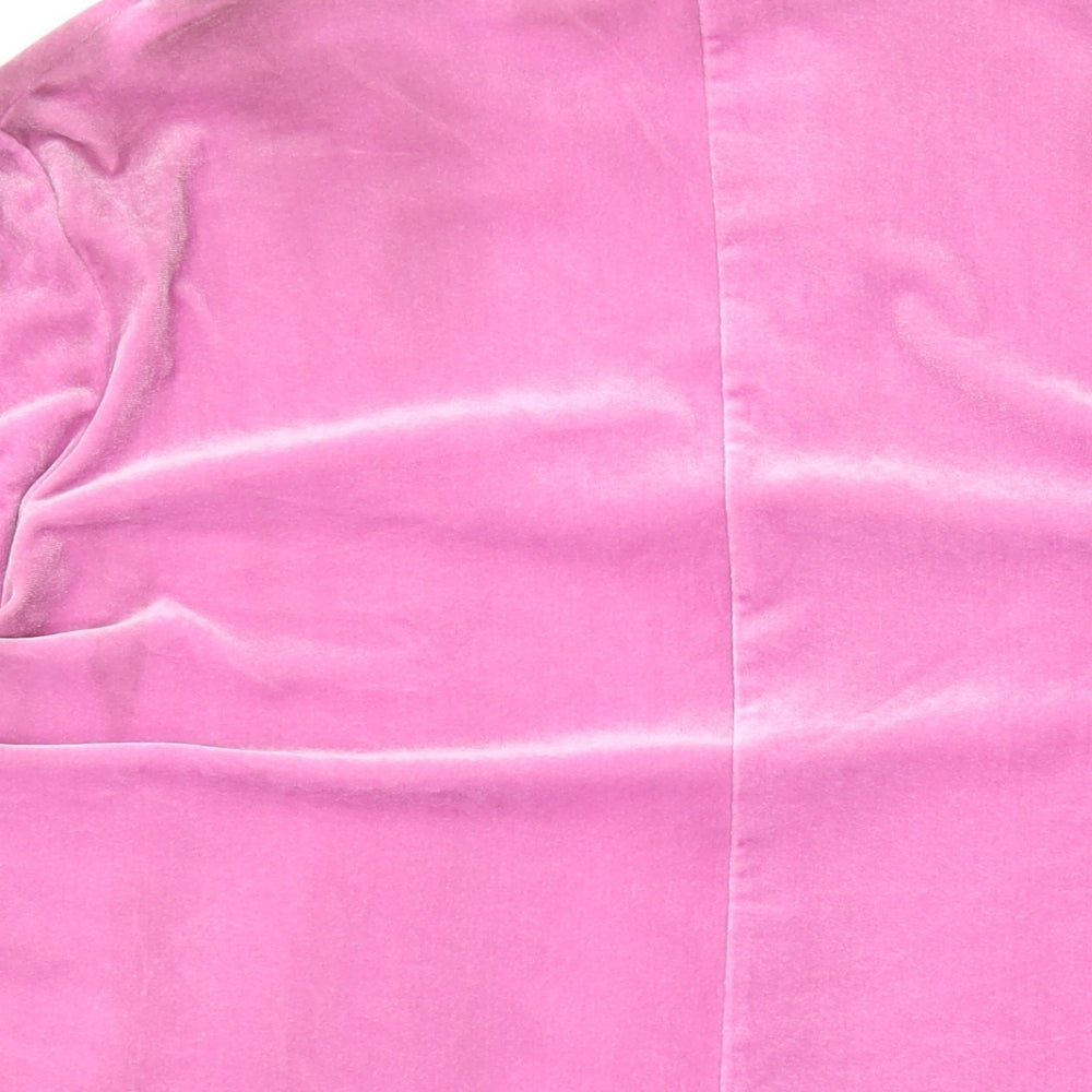 Etam Womens Pink Polyester Basic T-Shirt Size 26 Mock Neck