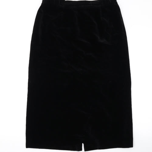 Givenchy Womens Black Cotton Straight & Pencil Skirt Size 14 Zip