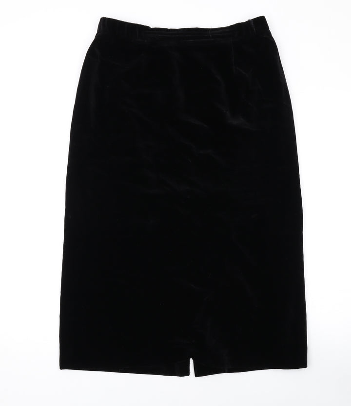 Givenchy Womens Black Cotton Straight & Pencil Skirt Size 14 Zip