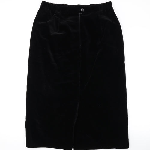 Givenchy Womens Black Cotton Straight & Pencil Skirt Size 14 Zip
