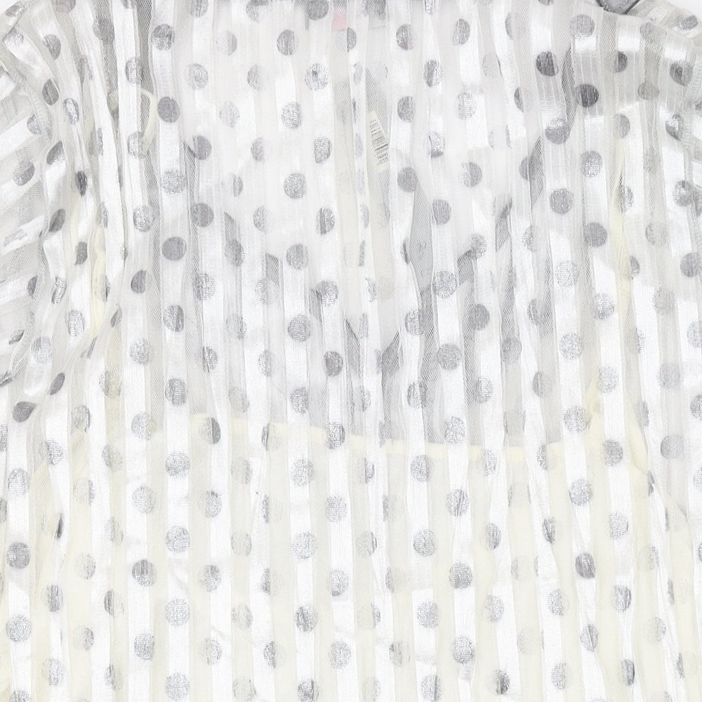Per Una Womens Silver Polka Dot Viscose Basic Blouse Size 22 V-Neck