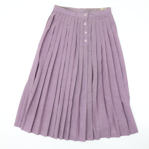 Jaeger Womens Purple Polyester Skater Skirt Size 12 Button