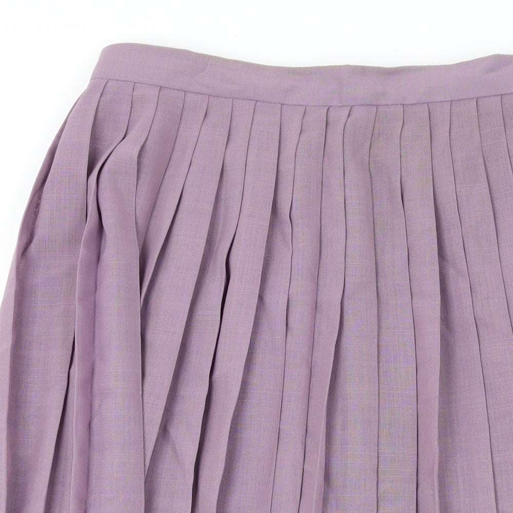 Jaeger Womens Purple Polyester Skater Skirt Size 12 Button