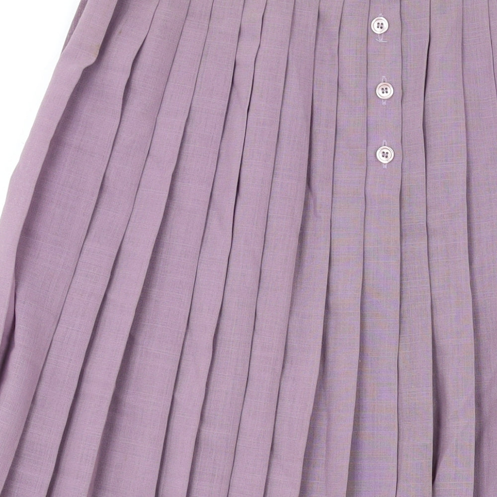 Jaeger Womens Purple Polyester Skater Skirt Size 12 Button