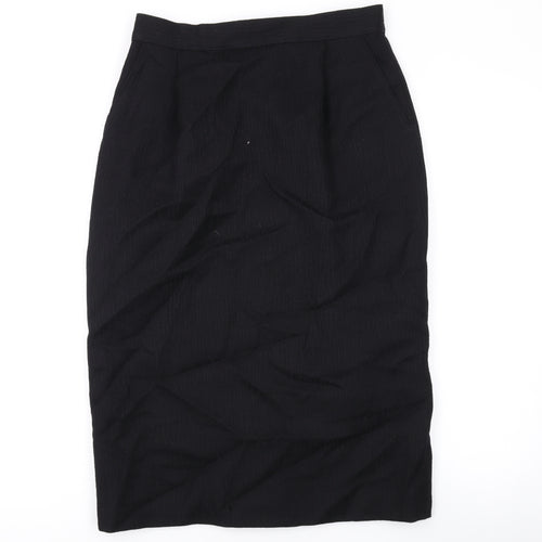 Windsmoor Womens Black Wool Straight & Pencil Skirt Size 12 Zip