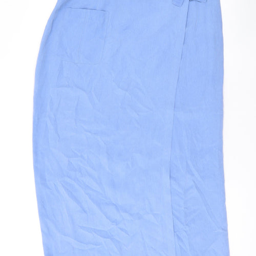 Gerry Weber Womens Blue Polyester A-Line Skirt Size 16 Zip