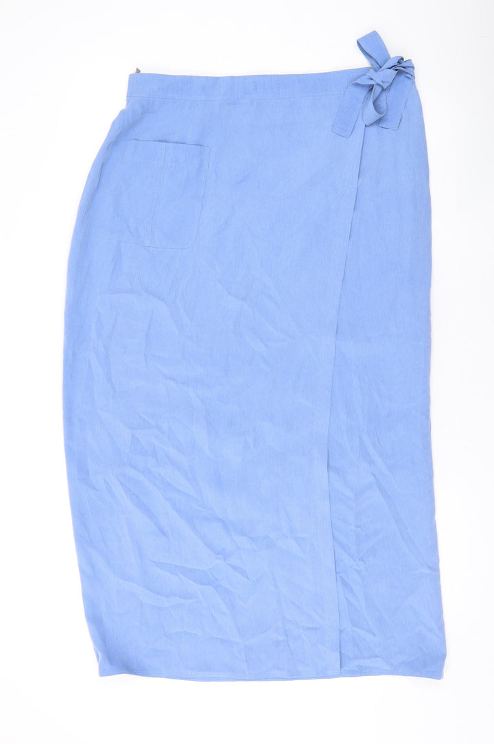 Gerry Weber Womens Blue Polyester A-Line Skirt Size 16 Zip