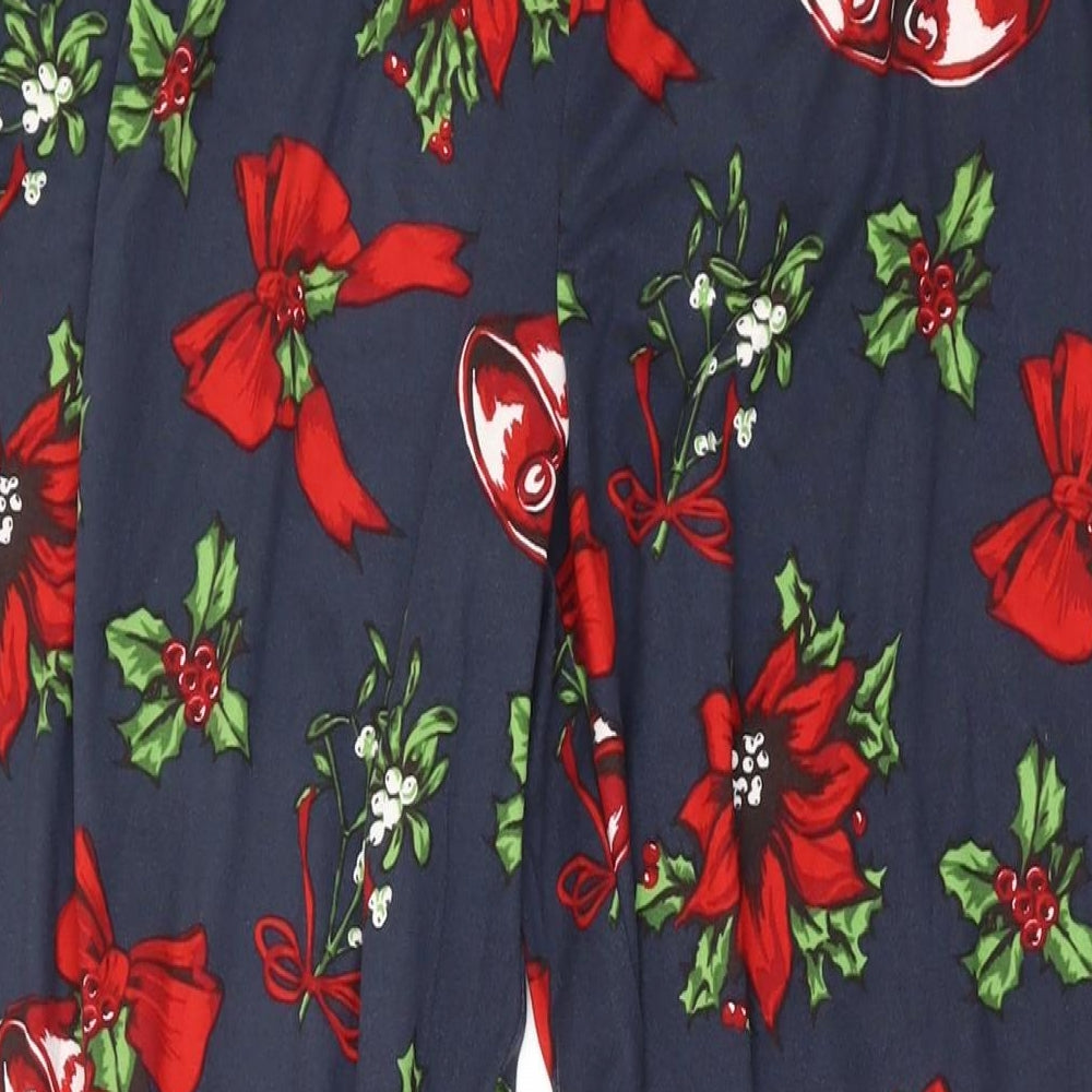 Chelsea Peers Womens Grey Floral Polyester Cami Pyjama Pants Size S Drawstring - Christmas