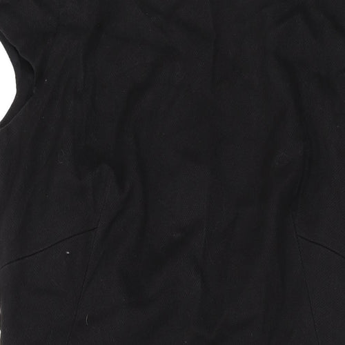 NEXT Womens Black Polyester A-Line Size 12 Square Neck Zip
