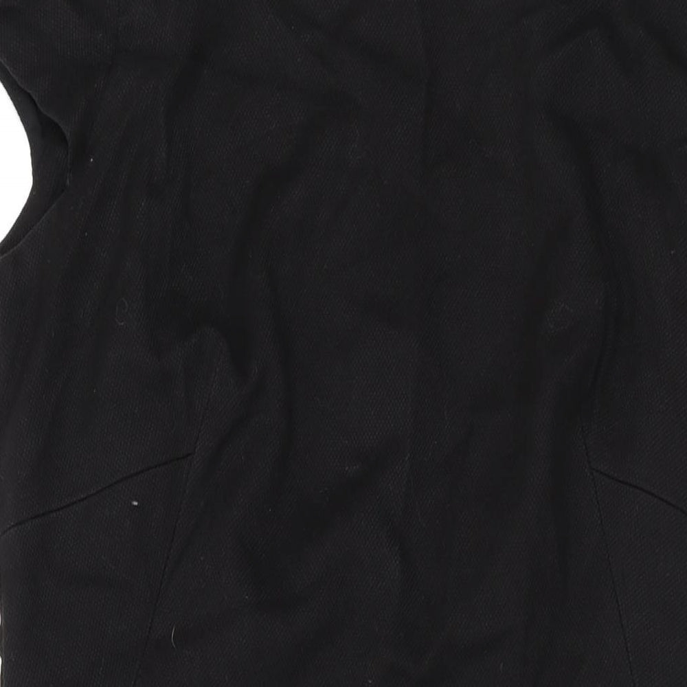 NEXT Womens Black Polyester A-Line Size 12 Square Neck Zip
