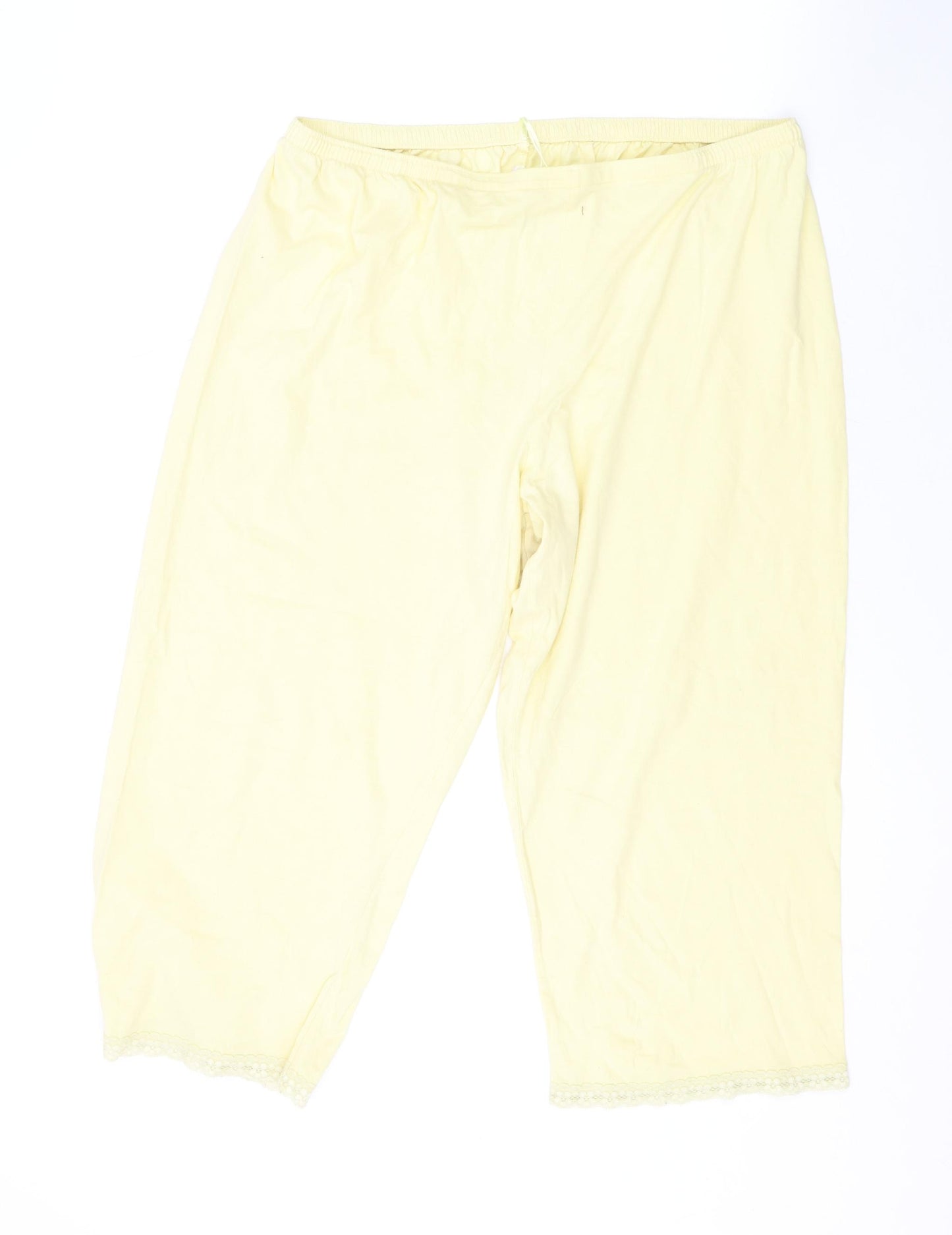 Marks and Spencer Womens Yellow Cotton Basic Shorts Size 16 L19 in Regular Pull On