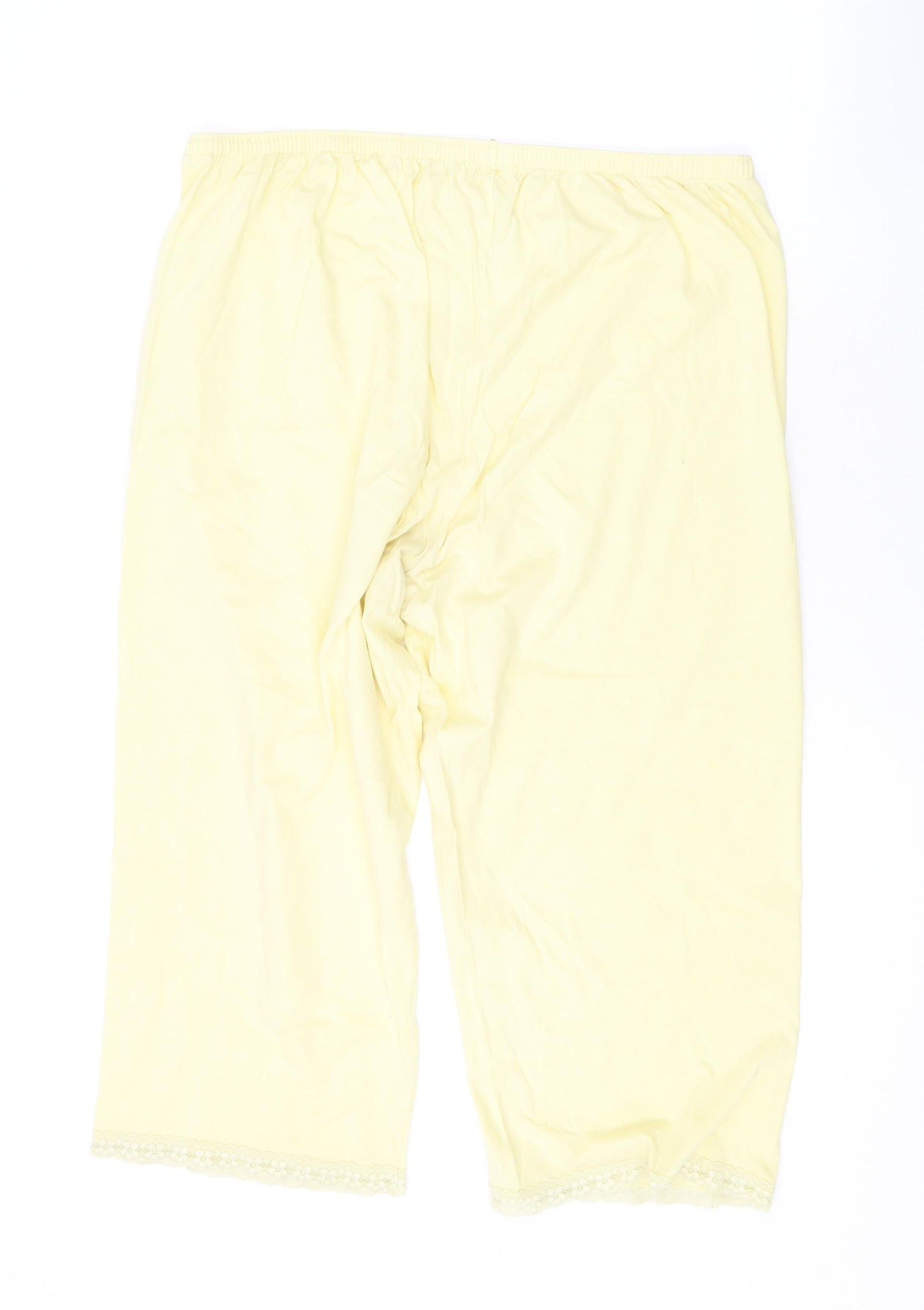 Marks and Spencer Womens Yellow Cotton Basic Shorts Size 16 L19 in Regular Pull On