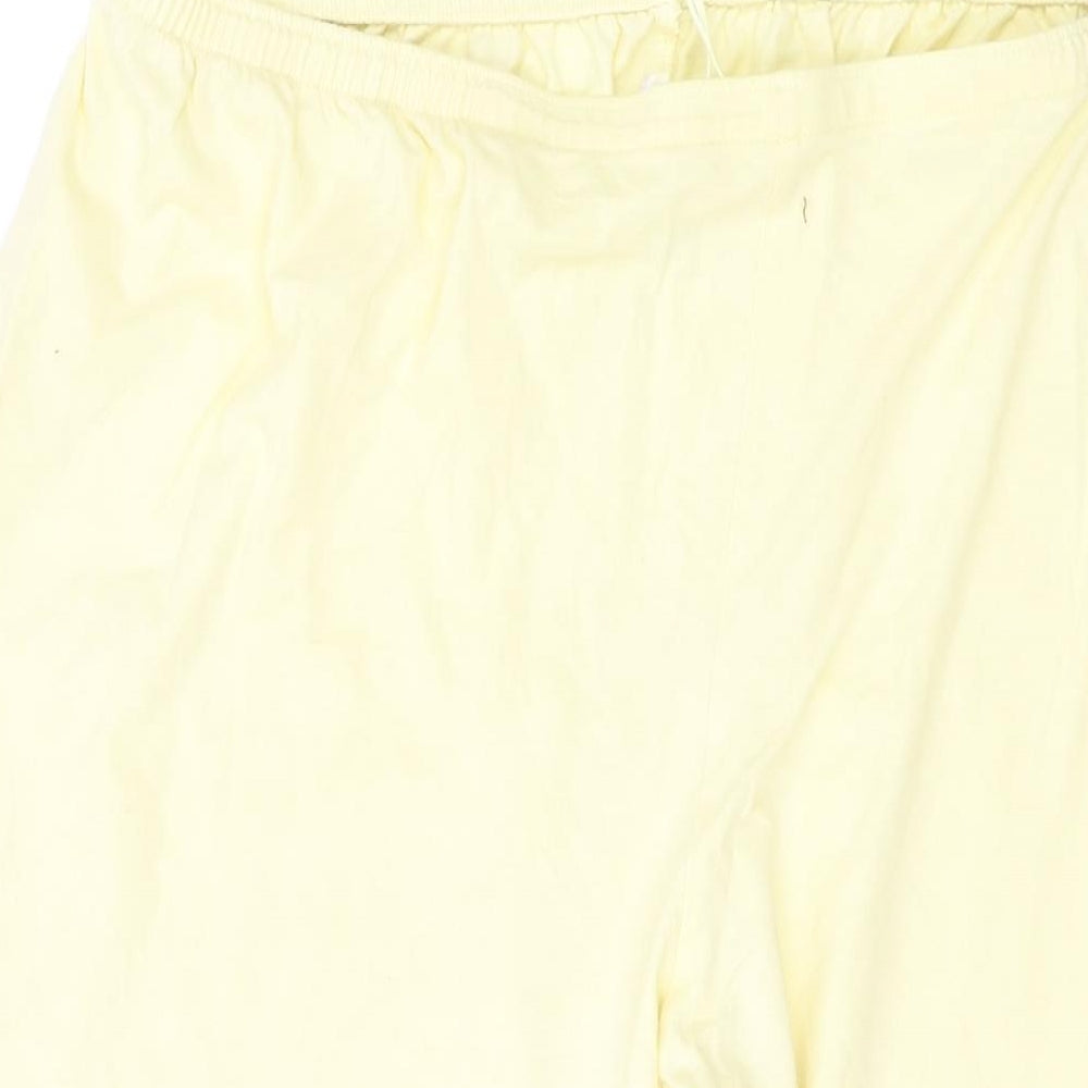 Marks and Spencer Womens Yellow Cotton Basic Shorts Size 16 L19 in Regular Pull On