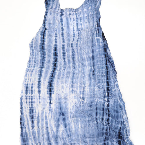 Glamorous Womens Blue Viscose Basic Tank Size 8 Scoop Neck