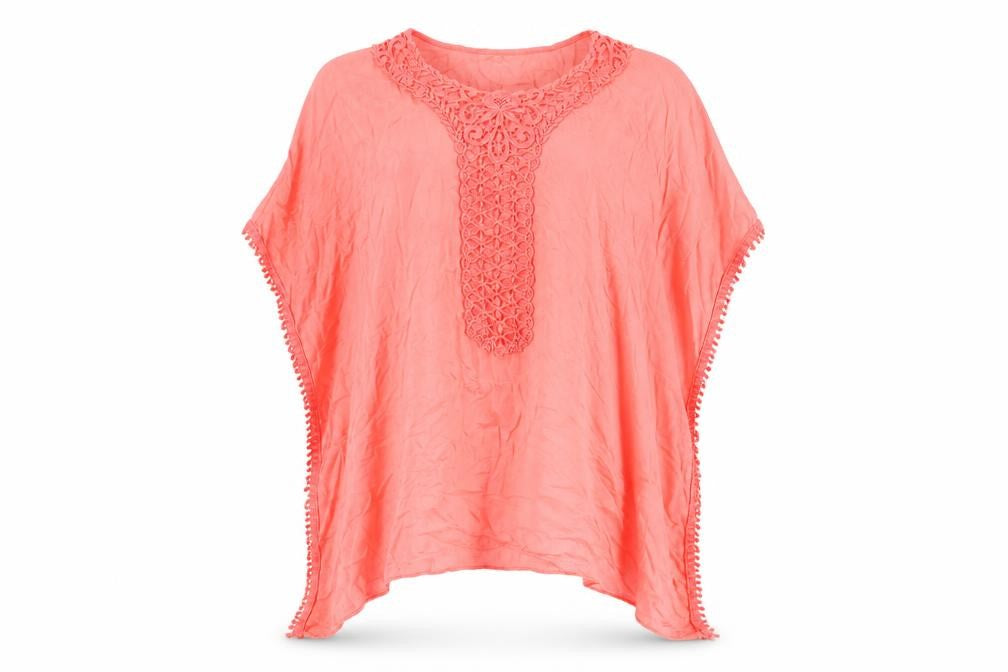 Ambro Womens Pink Polyester Cover Up Size S