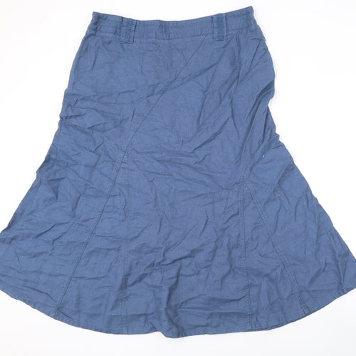 DASH Womens Blue Cotton Swing Skirt Size 16 Zip