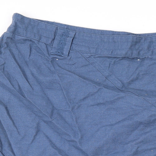 DASH Womens Blue Cotton Swing Skirt Size 16 Zip