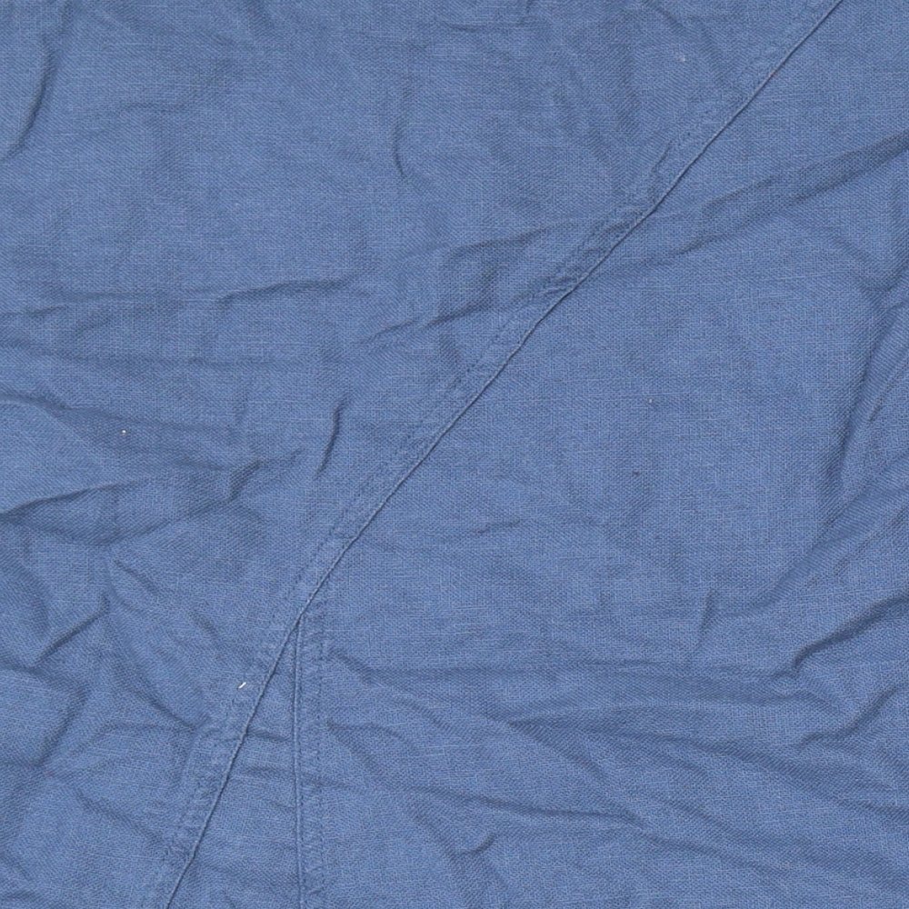 DASH Womens Blue Cotton Swing Skirt Size 16 Zip