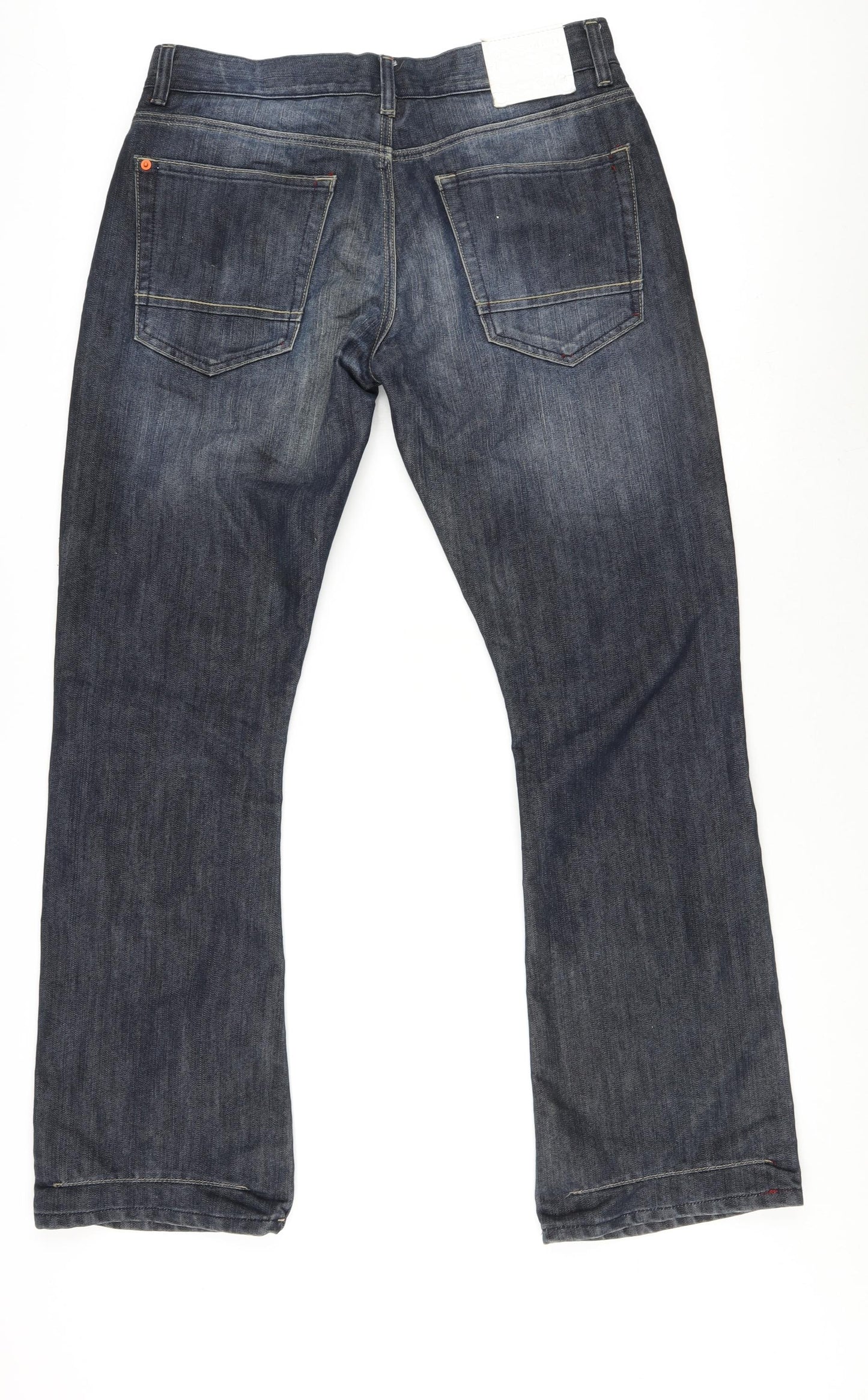 Crosshatch Mens Blue Cotton Straight Jeans Size 32 in L31 in Regular Button