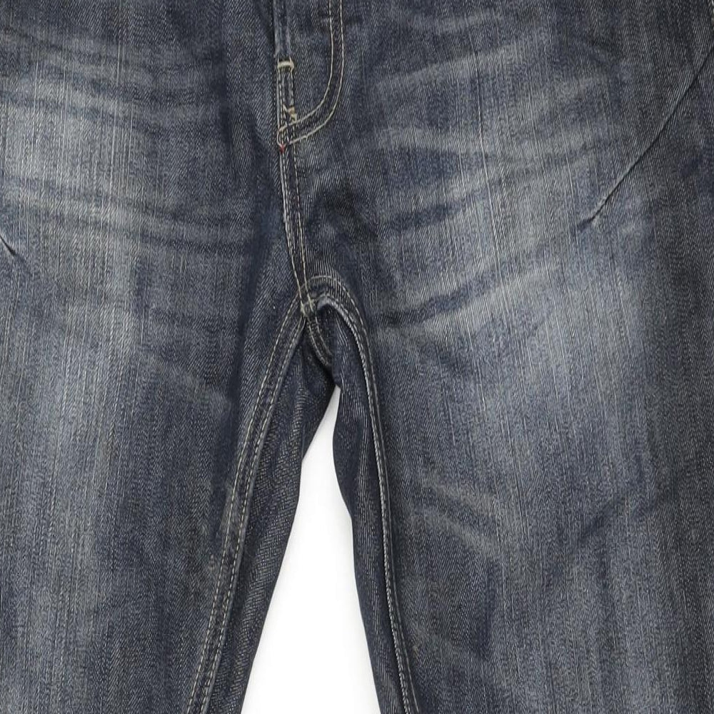 Crosshatch Mens Blue Cotton Straight Jeans Size 32 in L31 in Regular Button