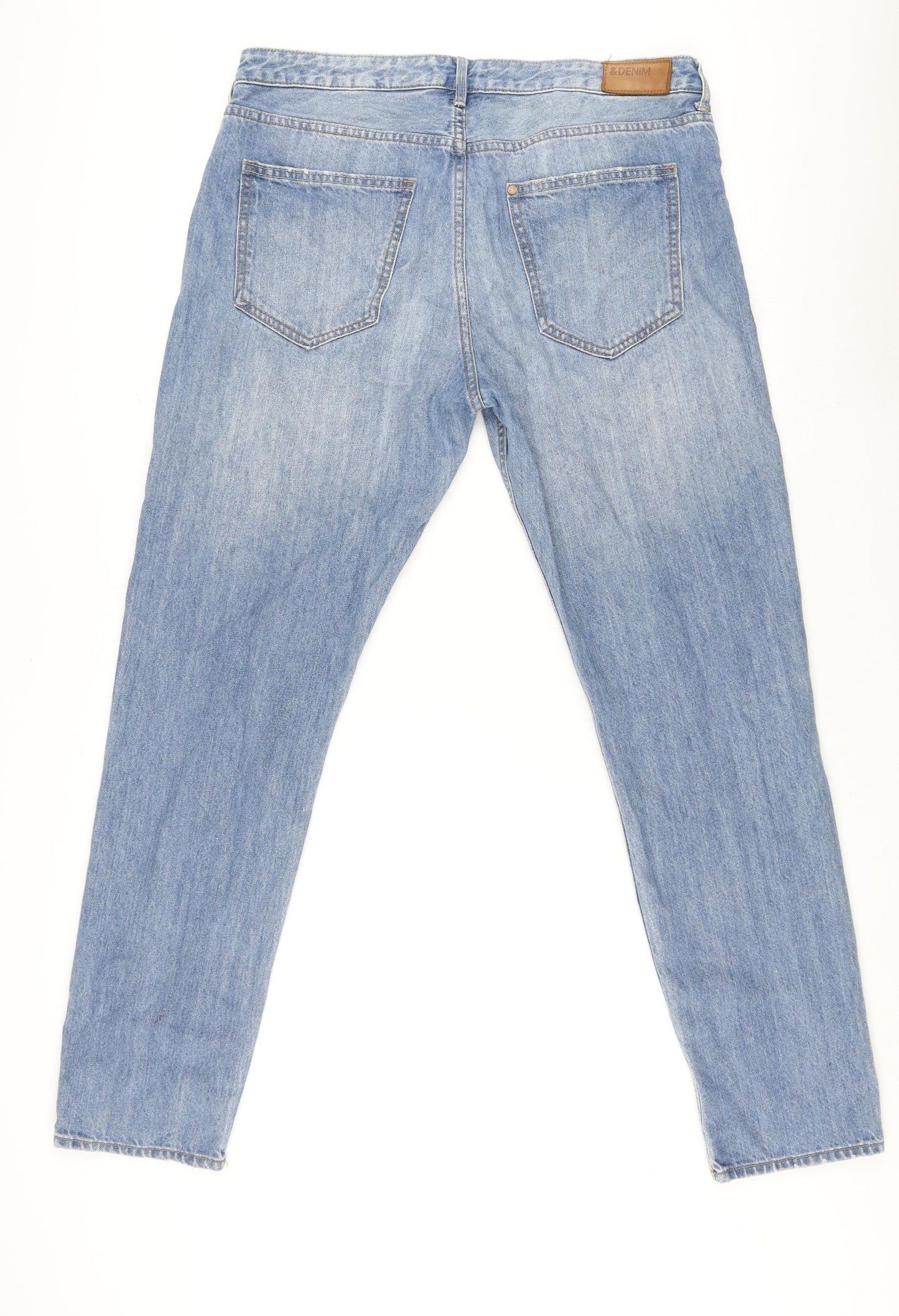 H&M Womens Blue Cotton Boyfriend Jeans Size 31 in L30 in Regular Button