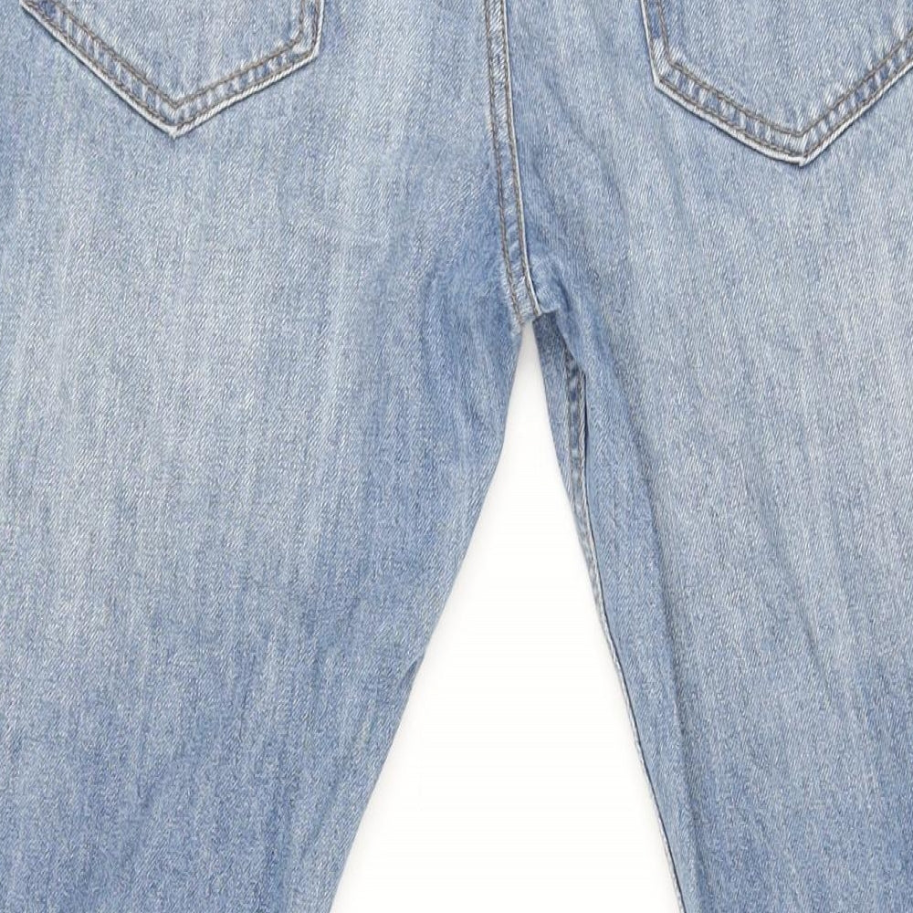 H&M Womens Blue Cotton Boyfriend Jeans Size 31 in L30 in Regular Button