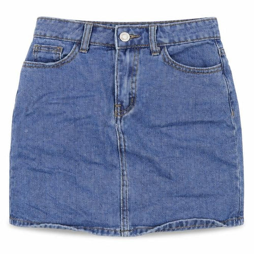 Denim & Co. Womens Blue Cotton Mini Skirt Size 6 Zip