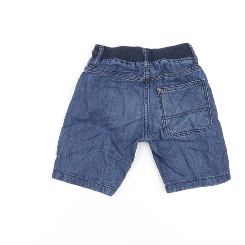 H&M Boys Blue 100% Cotton Biker Shorts Size 5-6 Years Relaxed Drawstring - Inside leg 7in