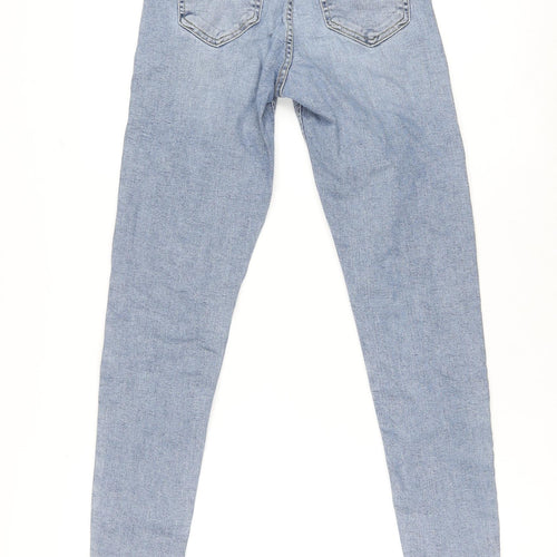 Topshop Womens Blue Cotton Skinny Jeans Size 26 in L27 in Regular Zip
