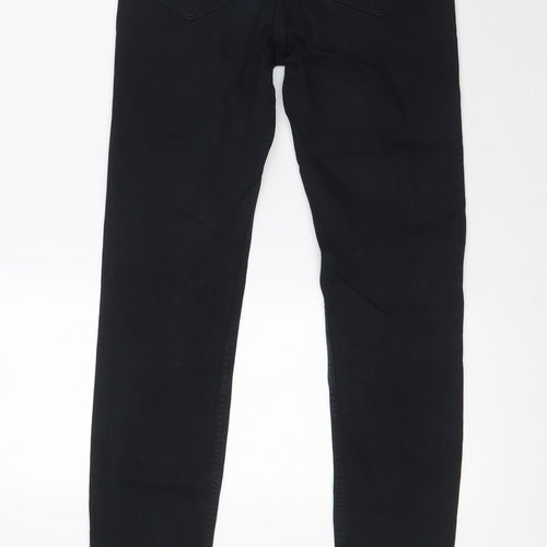 H&M Womens Black Cotton Mom Jeans Size 6 L27 in Regular Zip