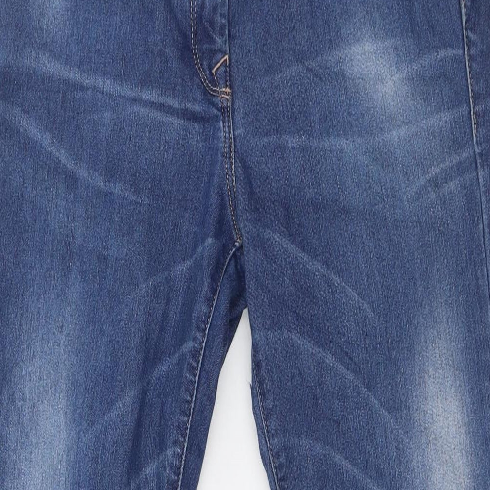 NEXT Womens Blue Cotton Bootcut Jeans Size 12 L31 in Regular Zip